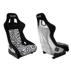 Sportstuhl SLIDE KS2 Premium Schwarz & Zebra Velours Silber Glitzer