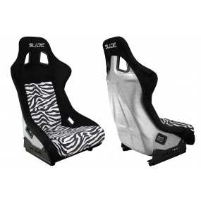 Sportstuhl SLIDE KS2 Premium Schwarz & Zebra Velours Silber Glitzer