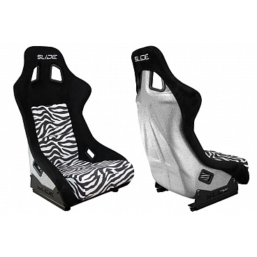 Sportstuhl SLIDE KS2 Premium Schwarz & Zebra Velours Silber Glitzer Sportstuhl SLIDE KS2 Premium Schwarz & Zebra Velours Silber Glitzer