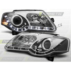 VW PASSAT B6 (3C) 2005-10 FRONT CLEAR LIGHTS DAYLIGHT LED CHROME