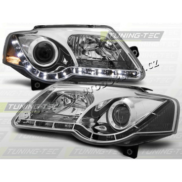 VW PASSAT B6 (3C) 2005-10 FRONT CLEAR LIGHTS DAYLIGHT LED CHROME