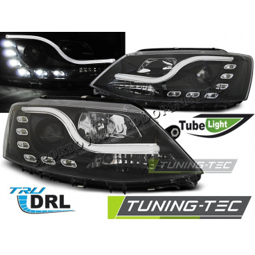 VW Jetta VI 1.2011- Klare Vorderlichter Tube Light TRU DRL schwarz