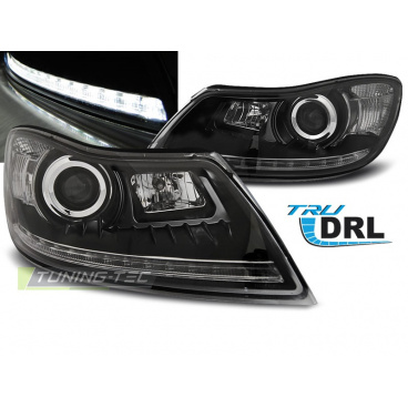 Klare Frontleuchten für Skoda Octavia 2009–12, Tageslichtschwarz, Tagfahrlicht
