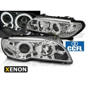 BMW E46 04.2003–06 Coupé, Cabrio, vorne, klar, Angel Eyes, CCFL, Xenon-Chrom