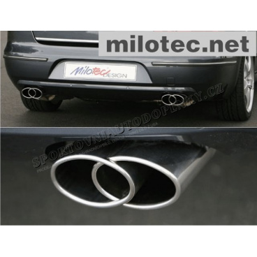 Doppelseitiger Auspuffschalldämpfer „Free Flow“ 2x75x160mm, Škoda Superb II.