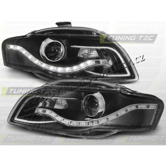 AUDI A4 (B7) 2004-08 FRONT CLEAR LIGHTS DAYLIGHT LED BLACK