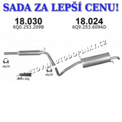 Montagesatz/Auspuffset Skoda Fabia 1.4i / 1.4i-16V, Kombi / Limousine (Bjv. 1999-2010)