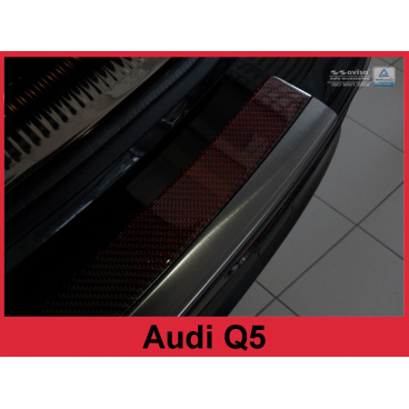 Carbon-Abdeckung – schwarzer Schwellenschutz für die hintere Stoßstange Audi Q5 2006+ Carbon-Abdeckung – schwarzer Schwellenschutz für die hintere Stoßstange Audi Q5 2006+