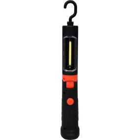 Montážní lampa 3W COB LED, 3,7V li-ion, magnet+hák, 250lm bezpřívodová