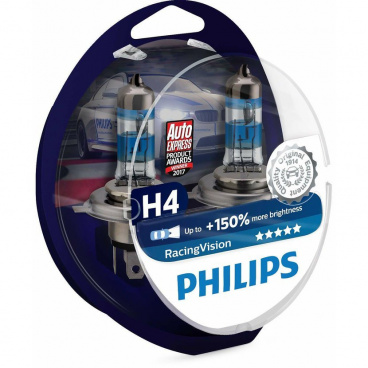 Glühbirne Philips Racing Vision H4 12V 60/55W + 150% 2St Glühbirne Philips Racing Vision H4 12V 60/55W + 150% 2St