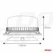 Warnleuchte W03M magnetisch R65 R10 36LED 12 / 24V IP56