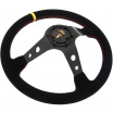 Sportlenkrad WRC schwarzes Wildleder 350 mm (rote Naht)