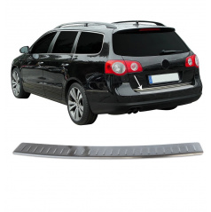 Edelstahl gebürstete hintere Stoßstangenschwellerabdeckung Omtec VW Passat B6 2005-10 Kombi