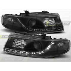 SEAT LEON/TOLEDO 1999-04 FRONT CLEAR LIGHTS DAYLIGHT LED BLACK