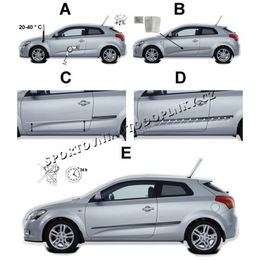 Türseitige Schutzleisten – Hyundai i20, Facelift, 2013 –, 5 Türen.