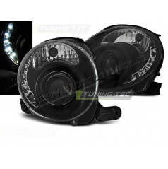 Fiat 500 2007- vorne klare schwarze LED (LPFI24)