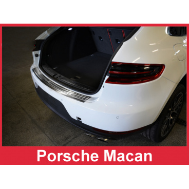 Edelstahlabdeckung - Schwellenschutz für die hintere Stoßstange Porsche Macan 2013-16 Edelstahlabdeckung - Schwellenschutz für die hintere Stoßstange Porsche Macan 2013-16