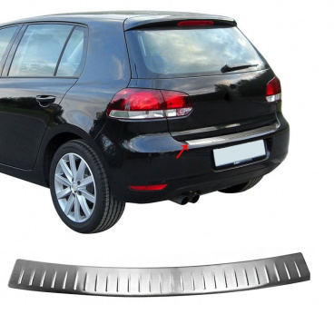 Edelstahl polierte Abdeckung der Oberkante der Heckstoßstange VW Golf VI Kombi 2008-13 Edelstahl polierte Abdeckung der Oberkante der Heckstoßstange VW Golf VI Kombi 2008-13