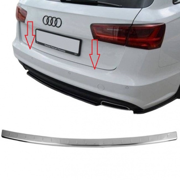 Polierte hintere Stoßstangenabdeckung aus Edelstahl für Audi A6 C7 Kombi, Allroad Pre FL 2011-2015 Polierte hintere Stoßstangenabdeckung aus Edelstahl für Audi A6 C7 Kombi, Allroad Pre FL 2011-2015