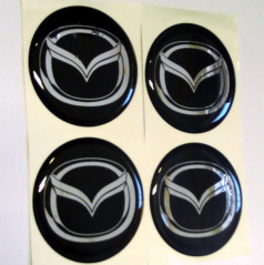 Mazda-Emblem Durchmesser 55 mm, 4 Stück