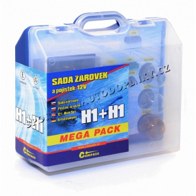 Žárovky náhradní 12V servisní box Mega H1+H1+pojistky