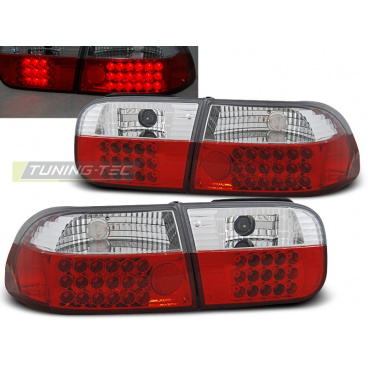 Honda Civic 09.91-08.95 2T/4T-Rückleuchten, rote weiße LED
