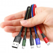 Baseus USB Kabel 4-in-1 schwarz, 1x USB-C, 2x Lightning, 1x Micro 3,5A 1.2m
