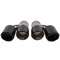 Endrohrdämpfer 89mmx2 Eingang 76mm Carbon Gloss Set