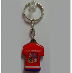 Schlüsselanhänger aus Holz - Tschechisches Hockeytrikot