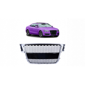 Grill Audi A5 8T Silber & Glänzend Schwarz