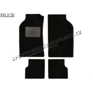 Exakte 4 Stück textile Automatten VELOUR FELICIE, FABIE, OCTAVIE grau mit dem Logo des jeweiligen Modells