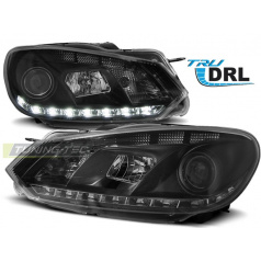 VW Golf 6 10.08-12 klare Frontleuchten TRU DRL schwarz