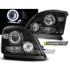 TOYOTA LAND CRUISER 120 2003–09 FRONT CLEAR LIGHTS ANGEL EYES BLACK CCFL