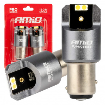 LED-Glühbirnen CANBUS PRO Serie BAY15D P21/5W 4x3030 SMD Weiß 12/24V AMIO-03585