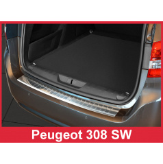 Edelstahlabdeckung - Schwellenschutz für die hintere Stoßstange Peugeot 308 II SW 2014-17