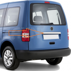 Edelstahlabdeckung über dem Nummernschild VW Caddy 2010-14
