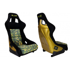 Sportstuhl SLIDE KS2 Premium Camouflage Dunkelgrün Velur & Gelber Glitzer