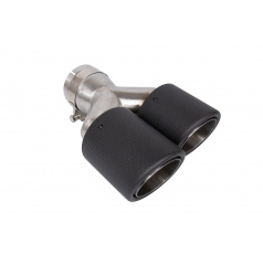 Endrohrdämpfer 114mmx2 Eingang 76mm Carbon Matt Rechts