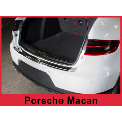 Edelstahlabdeckung - schwarzer Schwellenschutz für die hintere Stoßstange Porsche Macan 2014+