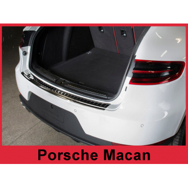 Edelstahlabdeckung - schwarzer Schwellenschutz für die hintere Stoßstange Porsche Macan 2014+ Edelstahlabdeckung - schwarzer Schwellenschutz für die hintere Stoßstange Porsche Macan 2014+