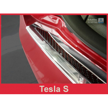 Carbon-Abdeckung – Schwellenschutz für die hintere Stoßstange Tesla S 2012–17