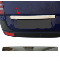 Edelstahl-Schwarzstreifen für hinteres Nummernschild Mercedes Sprinter W906 2006-18, VW Crafter LT3 2006-17