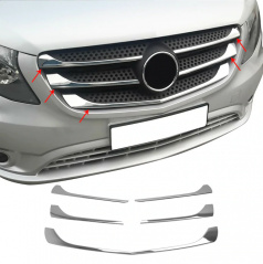 Edelstahl-Chrom-OMTEC-Frontverkleidungsleisten für Mercedes Vito W447 2014–20
