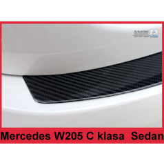 Carbon-Abdeckung - Schwellenschutz für die hintere Stoßstange Mercedes C W205 Limousine 2014-16