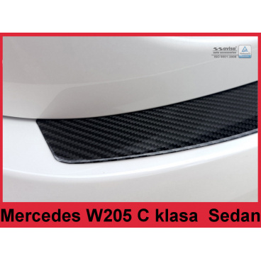 Carbon-Abdeckung - Schwellenschutz für die hintere Stoßstange Mercedes C W205 Limousine 2014-16