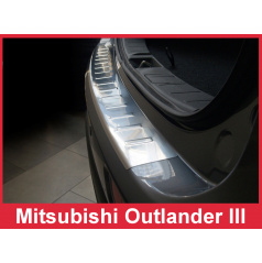 Edelstahlabdeckung - Schwellenschutz für die hintere Stoßstange Mitsubishi Outlander III 2012-15