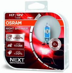 Glühbirne Osram Night Breaker Laser H7 +150% 12V 60/55W P43t (2er-Set)