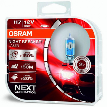 Glühbirne Osram Night Breaker Laser H7 +150% 12V 60/55W P43t (2er-Set) Glühbirne Osram Night Breaker Laser H7 +150% 12V 60/55W P43t (2er-Set)