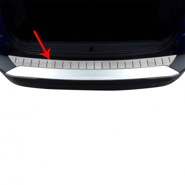 Kantenabdeckung der hinteren Stoßstange aus gebürstetem Edelstahl Peugeot 2008 2019+ Kantenabdeckung der hinteren Stoßstange aus gebürstetem Edelstahl Peugeot 2008 2019+
