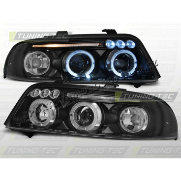 AUDI A4 (B5) 1999-00 FRONT CLEAR LIGHTS ANGEL EYES BLACK